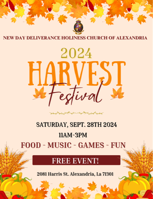 New Day Church Alexandria 2024 Harvest Festival Flyer