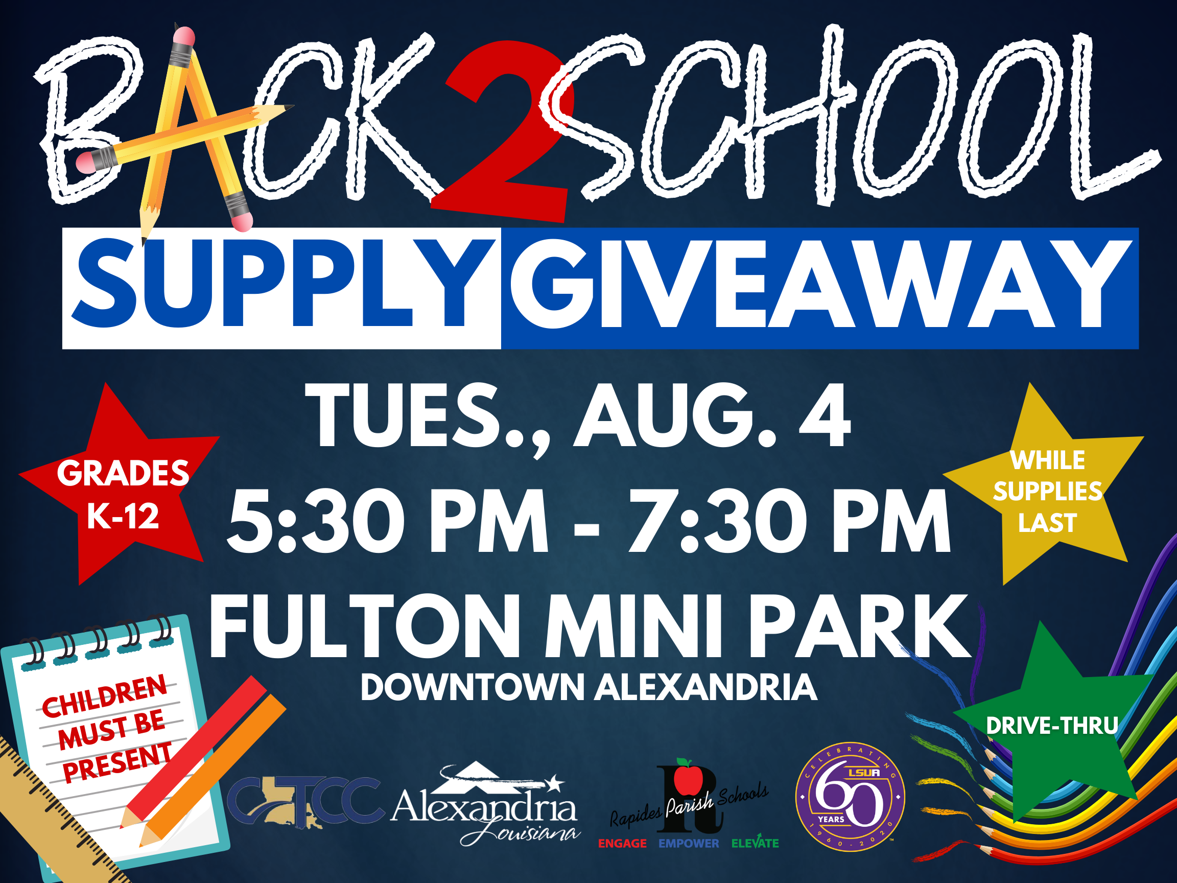 Back 2 School Supply Giveaway | City of Alexandria, LA